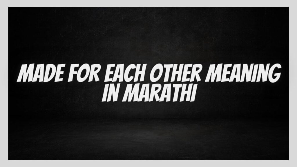 Made for Each Other Meaning in Marathi