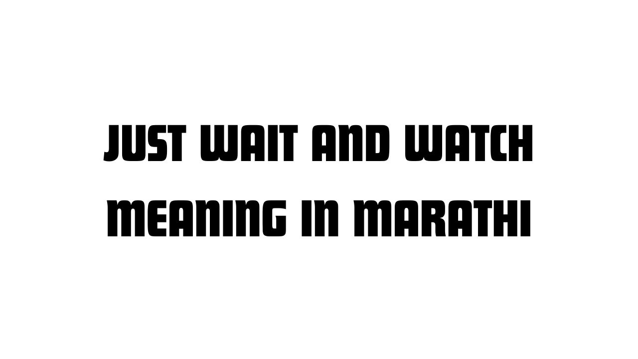 Just Wait and Watch Meaning in Marathi