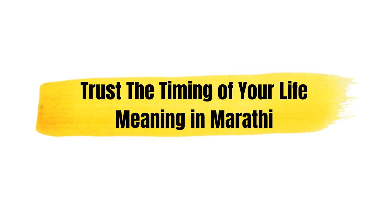 Trust The Timing of Your Life Meaning in Marathi