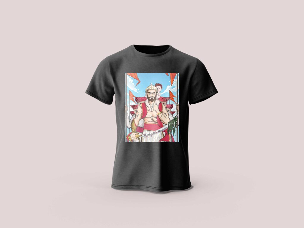 Elegant Chatrapati Shivaji Maharaj Graffiti T-Shirt - Royal Indian Heritage Tee