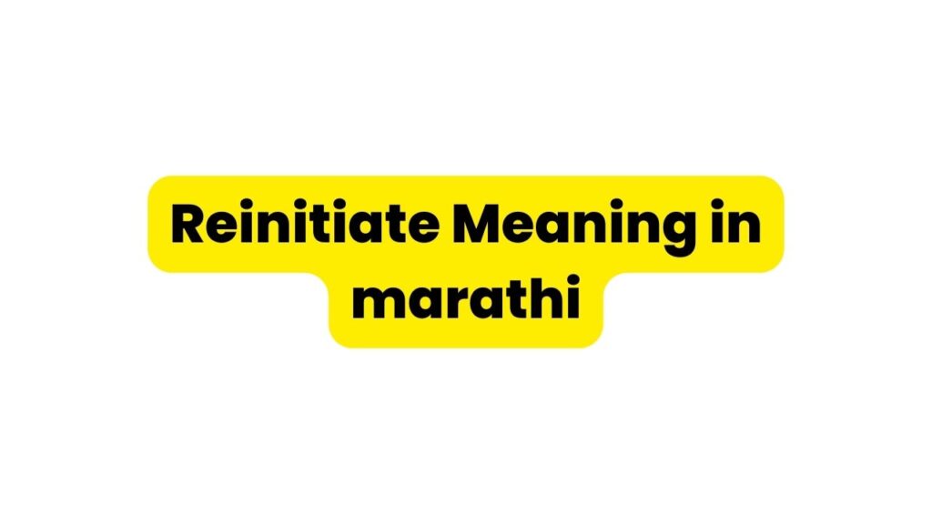 Reinitiate Meaning in marathi
